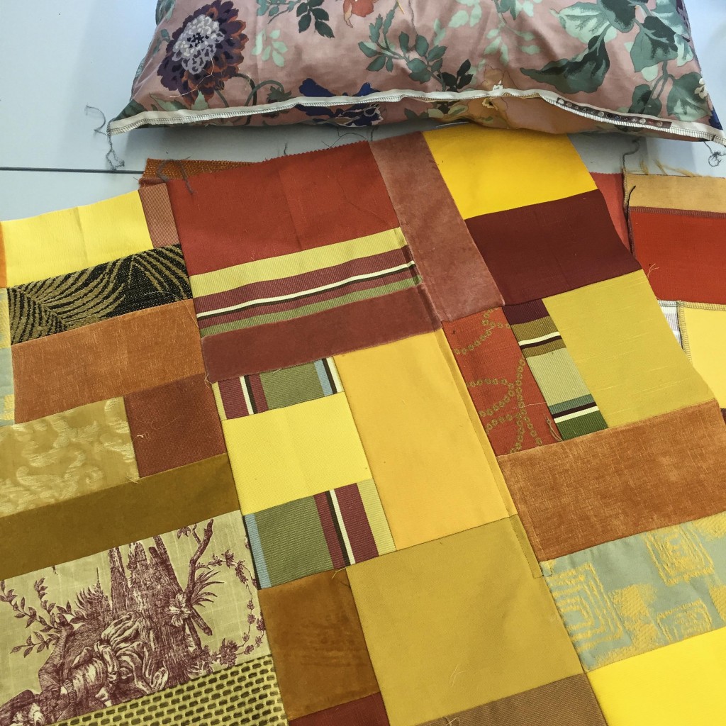 scraps + overlocker = cushions