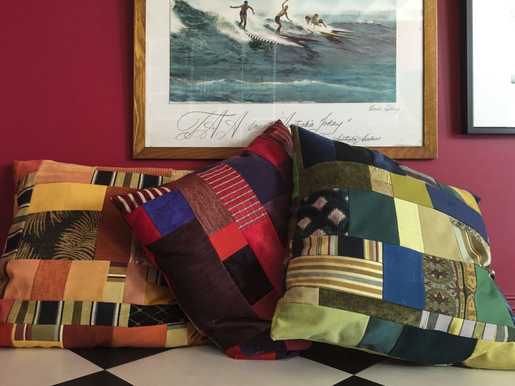 new cushions from upholstery scraps