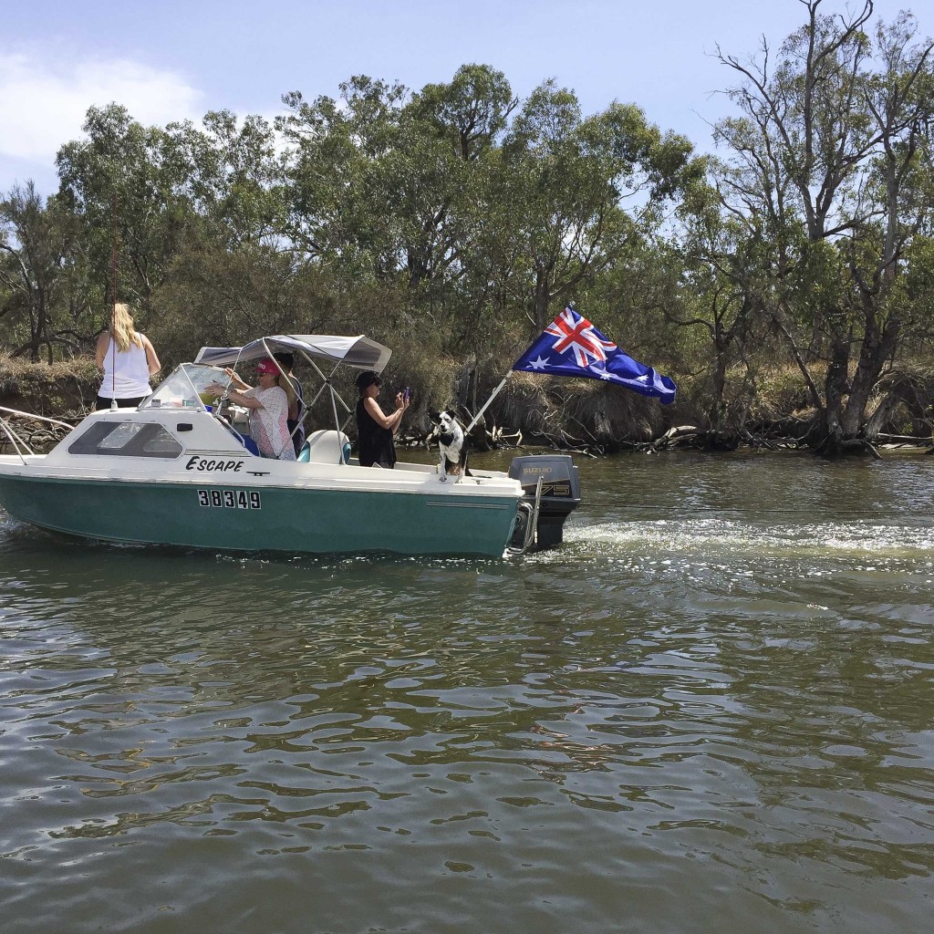 Australia day Murray River style -with dog